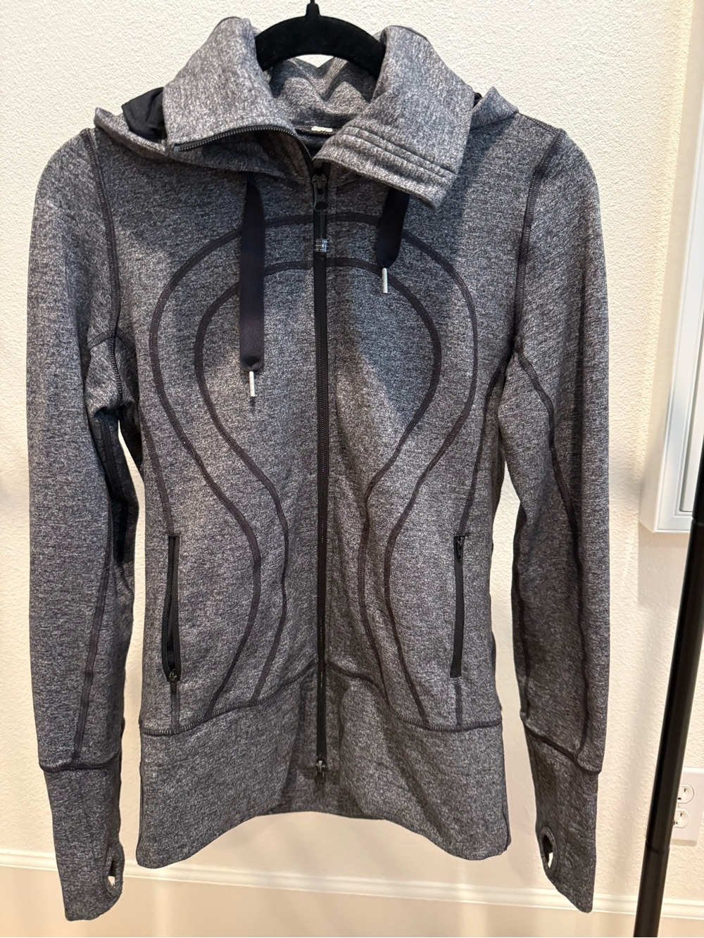 lululemon athletica heathered Gray Full‑Zip Hooded Athletic Jacket